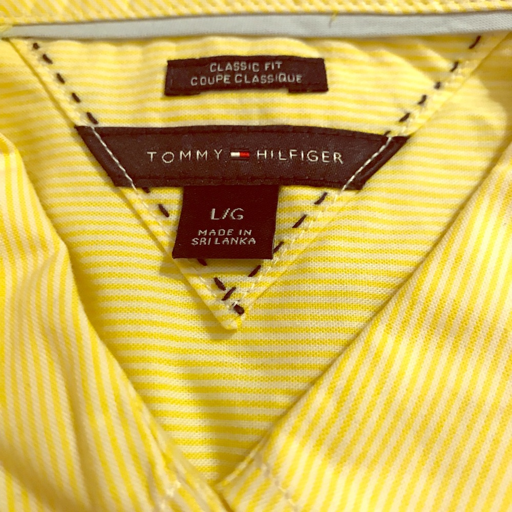Yellow/white stripe button down